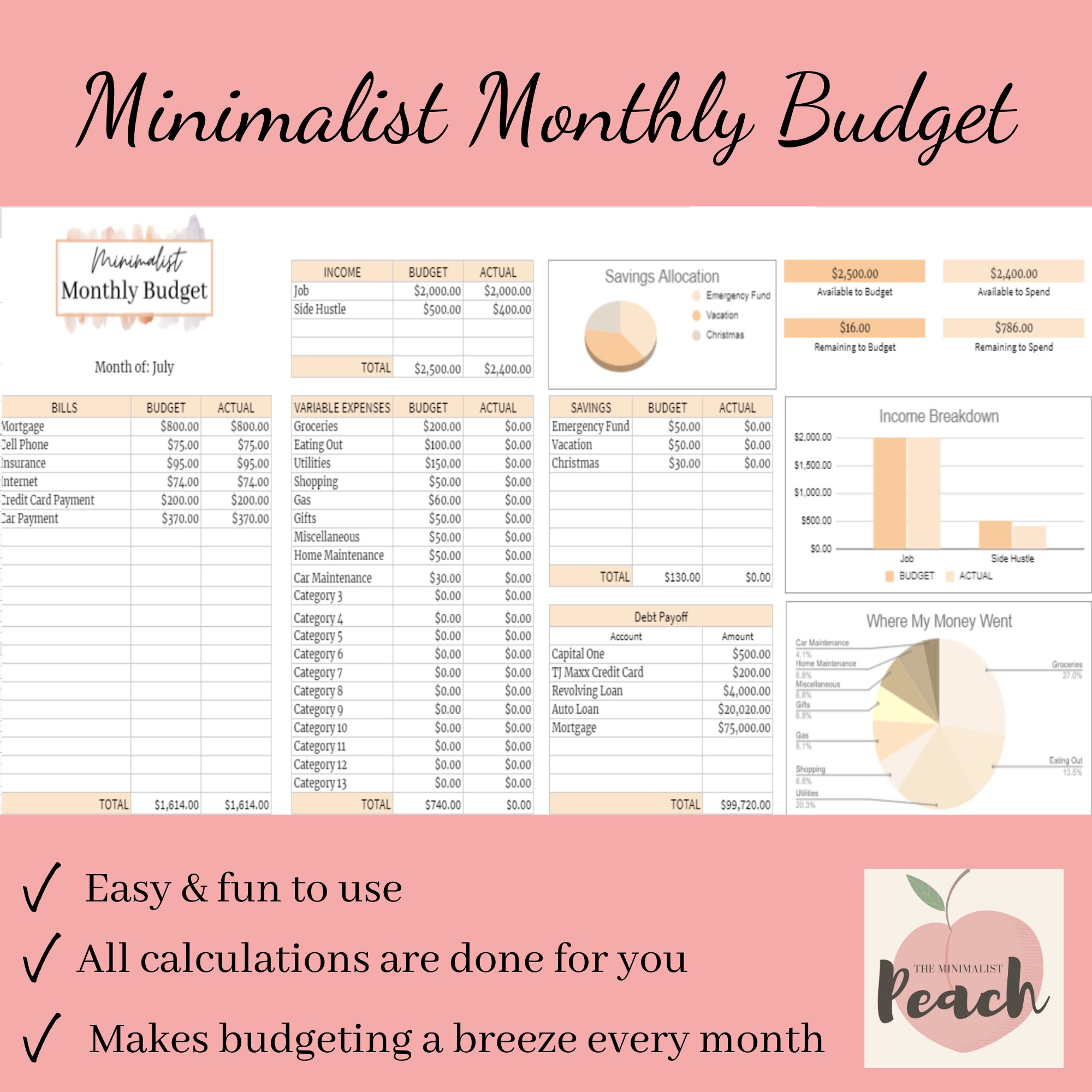 monthly expenses spreadsheet google sheets