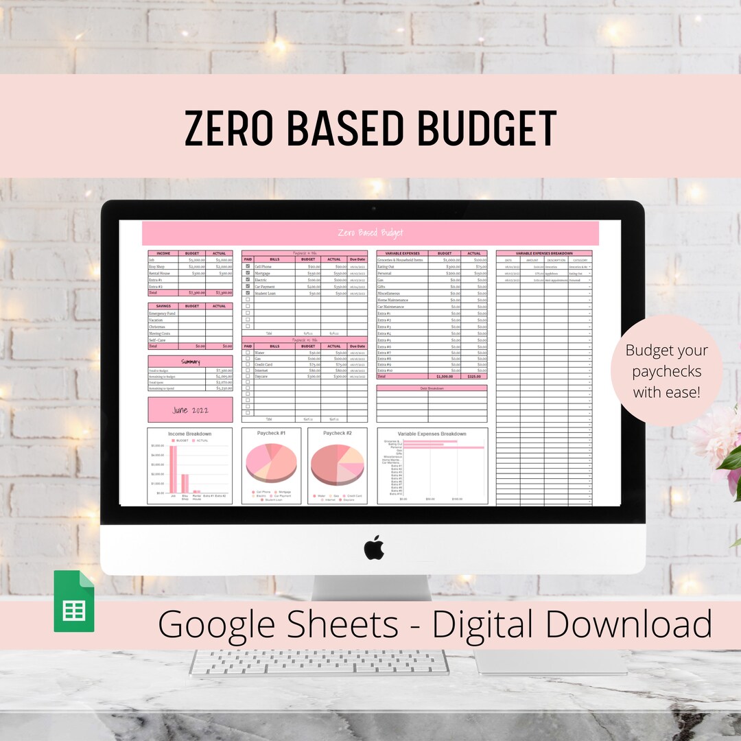 Zero Based Budget Spreadsheet - Google Sheets Budget Template - Bi ...