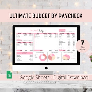 Budget By Paycheck Spreadsheet - Google Sheets Budget Template - Bi-Weekly Budget Spreadsheet - Paycheck Budget Dashboard