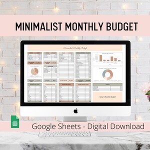 Monatliche Digitale Budget Tabelle - Google Sheets Budget Vorlage - Digitaler Finanzplaner