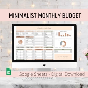 Monthly Digital Budget Spreadsheet - Google Sheets Budget Template - Digital Finance Planner