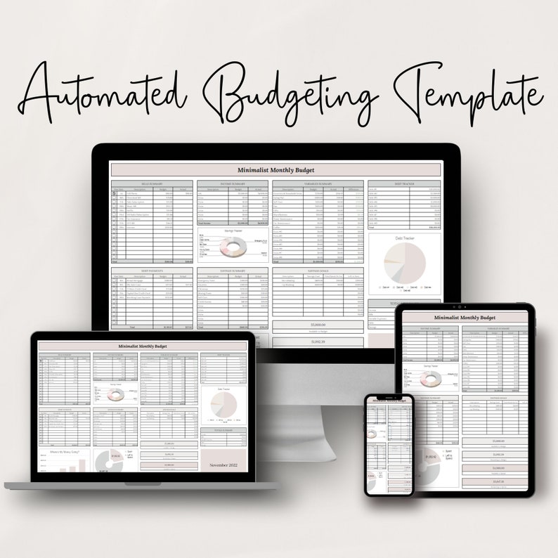 Budget Spreadsheet Monthly Digital Finance Planner Family Budgeting