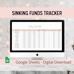 Sinking Funds Tracker Spreadsheet - Sinking Funds Google Sheets Template - Google Sheets Savings Tracker