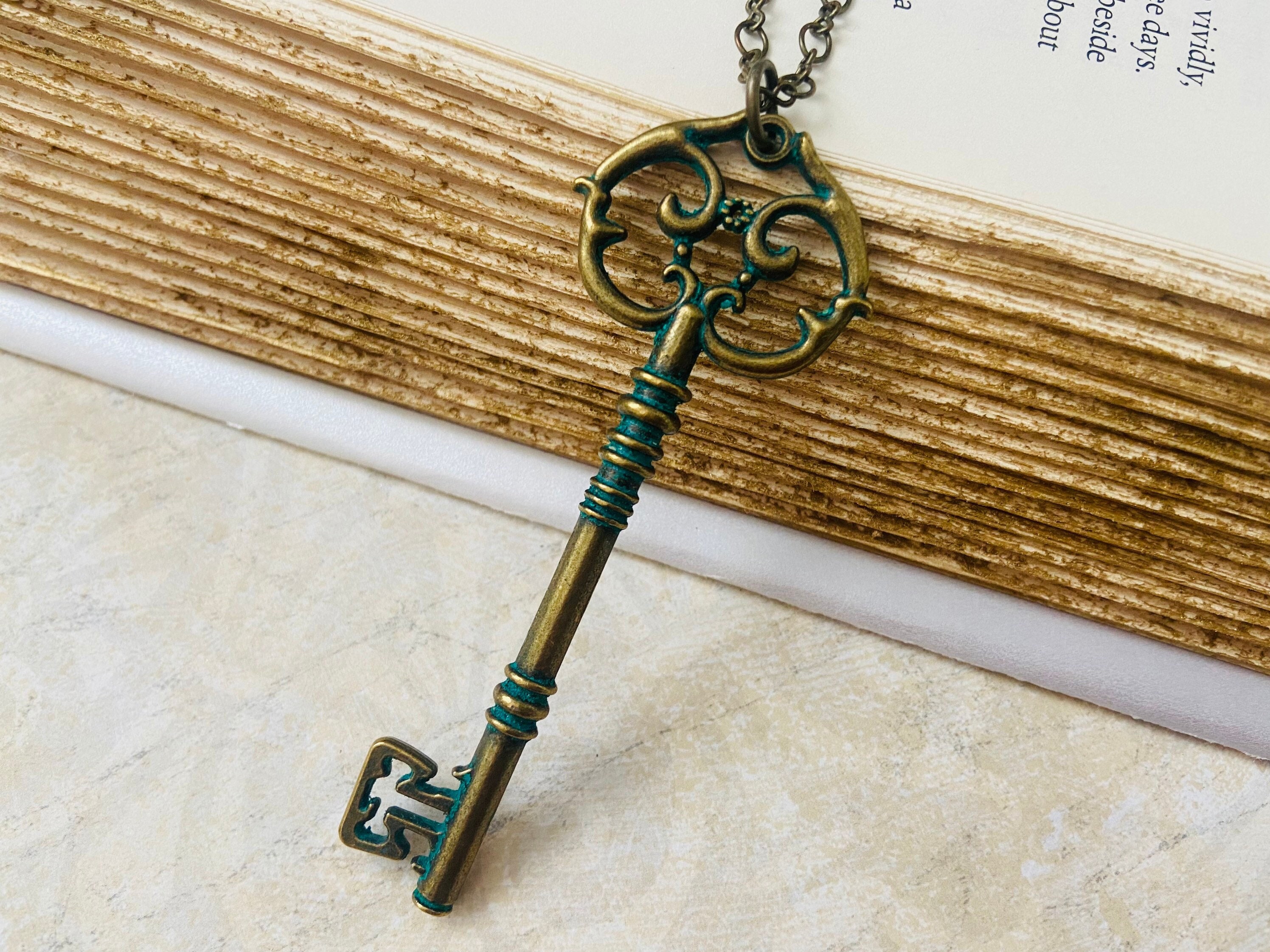 Skeleton Key Necklace Large Secret Garden Key Necklace Vintage
