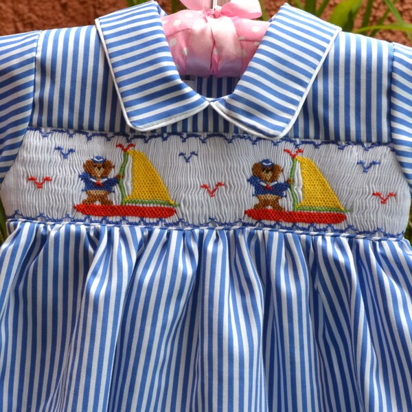 SALE Baby Boy Smocked Bubble - Birthday Boy Outfit - Baby Boys Clothing - Smocked Boy