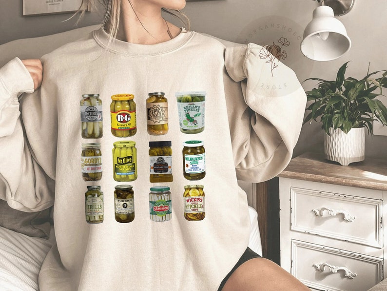 Vintage Canned Pickles Sweatshirt Pickle Lovers Tshirt Etsy