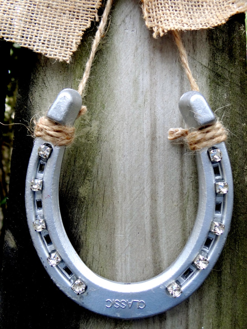 Metallic Lucky Rhinestone Horseshoe Wall Decor in Gold or Etsy