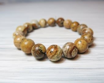 Jasper bead stretch bracelet - spiritual bracelet, woman bracelet, gemstone bracelet, jewellery, unisex bracelet