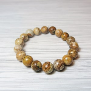 Jasper bead stretch bracelet spiritual bracelet, woman bracelet, gemstone bracelet, jewellery, unisex bracelet image 2