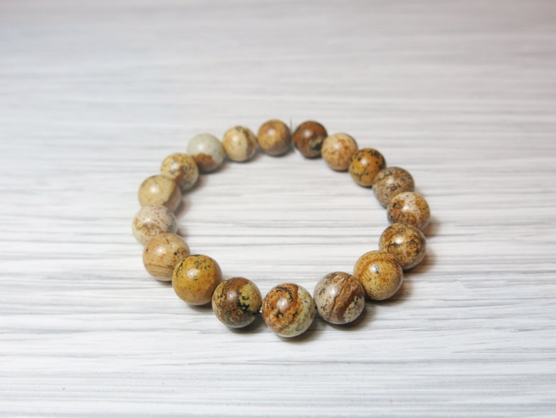 Jasper bead stretch bracelet spiritual bracelet, woman bracelet, gemstone bracelet, jewellery, unisex bracelet image 2