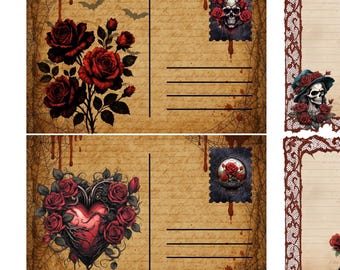 Crimson Veil Gothic Ephemera Kit
