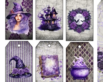 Violet Ritual – 10-Page Gothic Witch Ephemera Kit