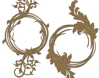 3 Piece Set Scrapbook Intricate Hexagon Frame Laser Cut Chipboard