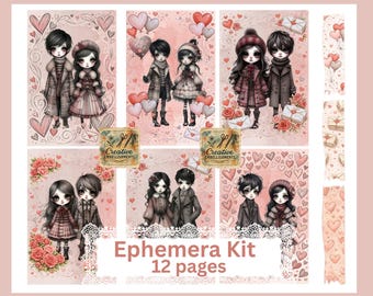 Little Love Letters  12 Page Printable Ephemera Kit