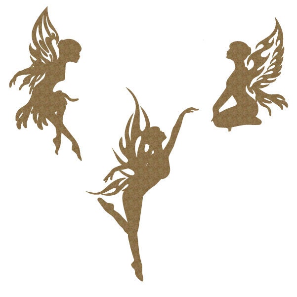 Fairies Layered Scrapbook Laser Cut Chipboard Fairies Set of 3-9 Pieces
