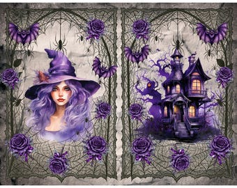 The Violet Ritual – Gothic Witchcraft Junk Journal Kit (16 Pages)