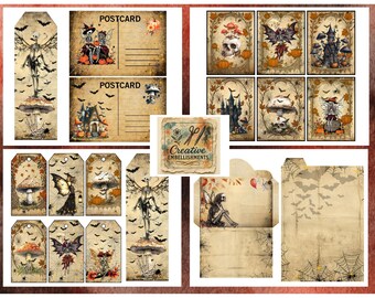 Wings of Mourning  Halloween Fairy Ephemera Add-On Digital Printable kit