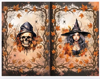 Cosecha Encantada – Kit imprimible de 10 páginas de efímeras de Halloween