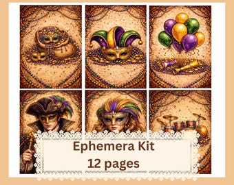 Golden Masquerade Ephemera Kit