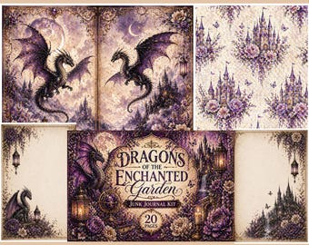 Kit de diario creativo Dragones del Jardín Encantado (20 páginas)