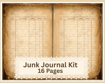 Kit de cuaderno de estilo industrial vintage: páginas de cuaderno de ingeniero grunge (descarga digital)