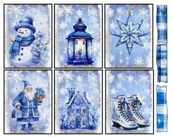 Blue Christmas Magic Ephemera Kit