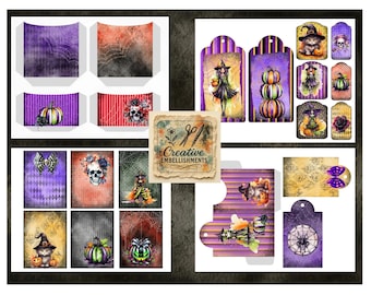 Wicked Witchery Add On Halloween Junk Journal Ephemera Digital Printable Kit