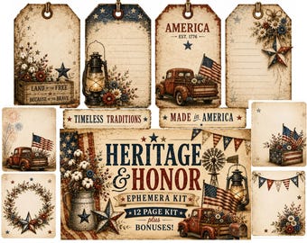 Heritage & Honor Ephemera Kit – 12 Pages + Bonuses