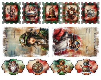 Kit de efímeras navideñas Steampunk Forge