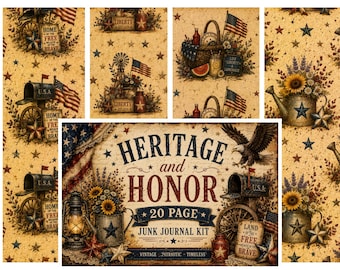 Heritage & Honor – 20 Page Junk Journal Kit