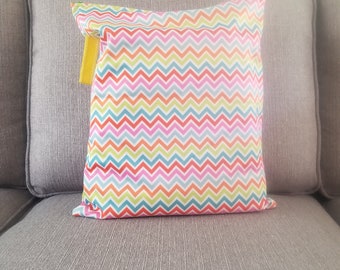 Chevron Wet Bag: Waterproof PUL Fabric Diaper Bag