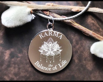 Karma Inspirational Keychain | Lotus Flower Gifts | Pay It Forward | Encouraging Gifts for Best Friends
