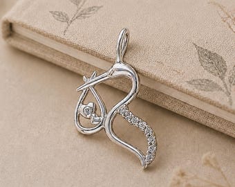 Sterling Silver Stork Pendant, New Mom Gift, Expecting Mother Gift
