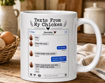 Personalized Chicken Mug, Custom Name Coffee Cup, Backyard Chicken Owner Gift