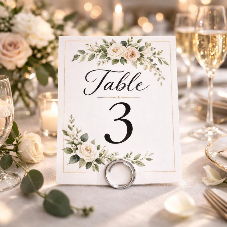Gold Table Number Holders, Number Place Card Stands, Set of 6, Wedding ...