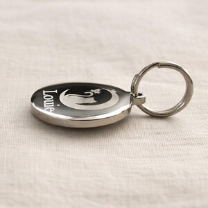 Personalized Moon Cat Stainless Steel ID Tag, Custom Pet Name Engraved Tag image 5