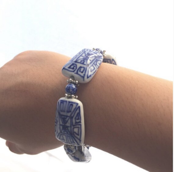 Artisan made statement Asian influenced bracelet - image 3