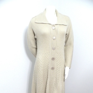 Vintage Light Tan Knit Sweater Dress