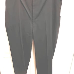 Antique Edwardian 1915 or 1925 Men&#39;s Black Black Wool Pants with Button Fly and Fishtail Waist, 38 x 35