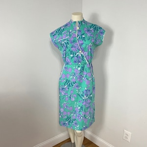 Jaren 60 originele jurk met handschermontwerp van Key West-jurk met handafdruk stoffen