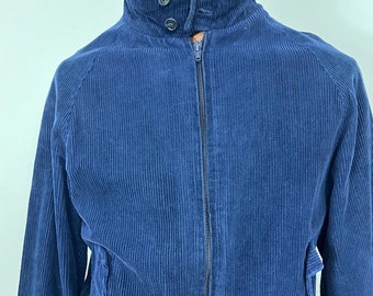 Blouson aviateur Baracuta des années 1970, velours côtelé bleu foncé, Van Heusen, taille 38 R, fabriqué à Hong Kong britannique