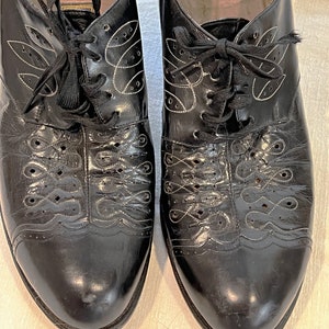 1930s - 40s Black Oxford Shoes Size 6, for Walsh, Boston