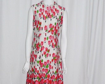 1970&#39;s  Polyester Emilio Borghese Tulip Dress