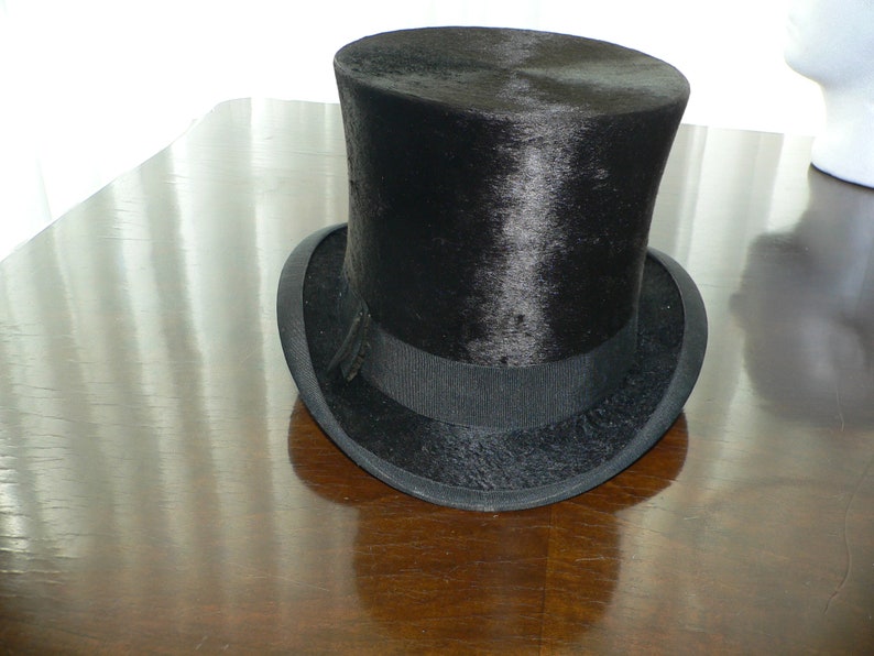 Antique Edwardian Beaver Top Hat 21 Inches