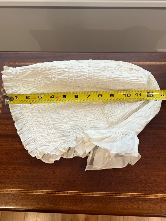 Antique 1840s - 1860's White Corded Bonnet , All … - image 3