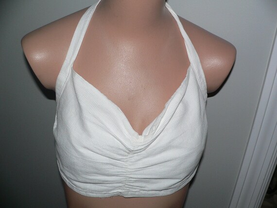1950's Pique Waffle Cotton Bra Top, 1950's Bra Top