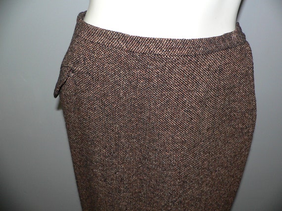 1950's Brown Tweed Straight Skirt by Sportempos, … - image 5