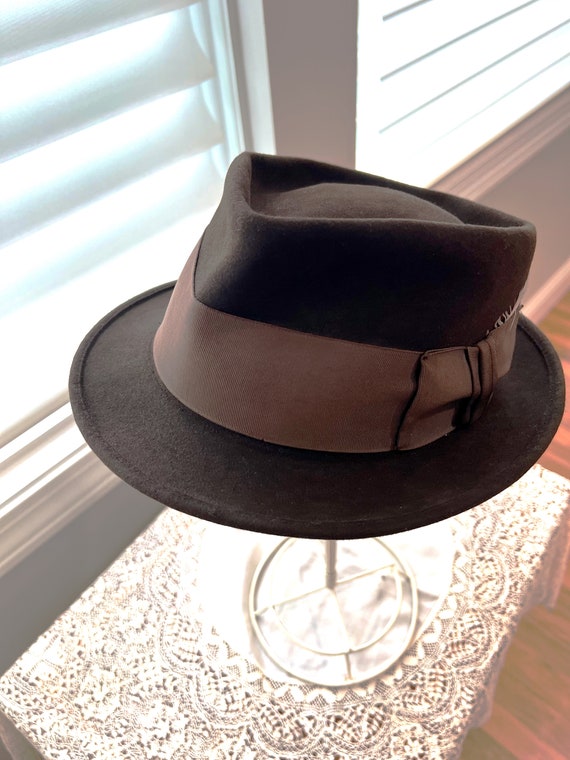 Vintage Royal Stetson Trilby Brown Hat, Size 6 7/8