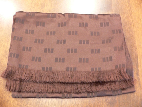 Vintage Men's Brown Satin Neck Scarf - image 4