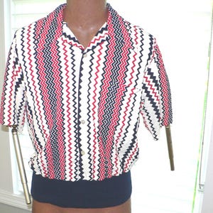 1960&#39;s - 70&#39;s Mens Gaucho Style Knit Shirt Size 16 - 161/2